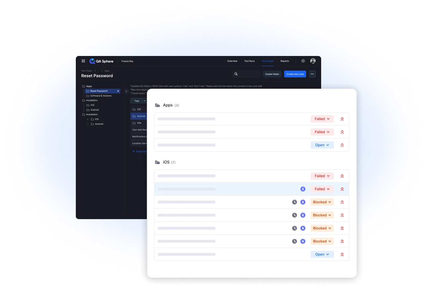 Organize test cases with QA Sphere's categorization and structured test case management tools