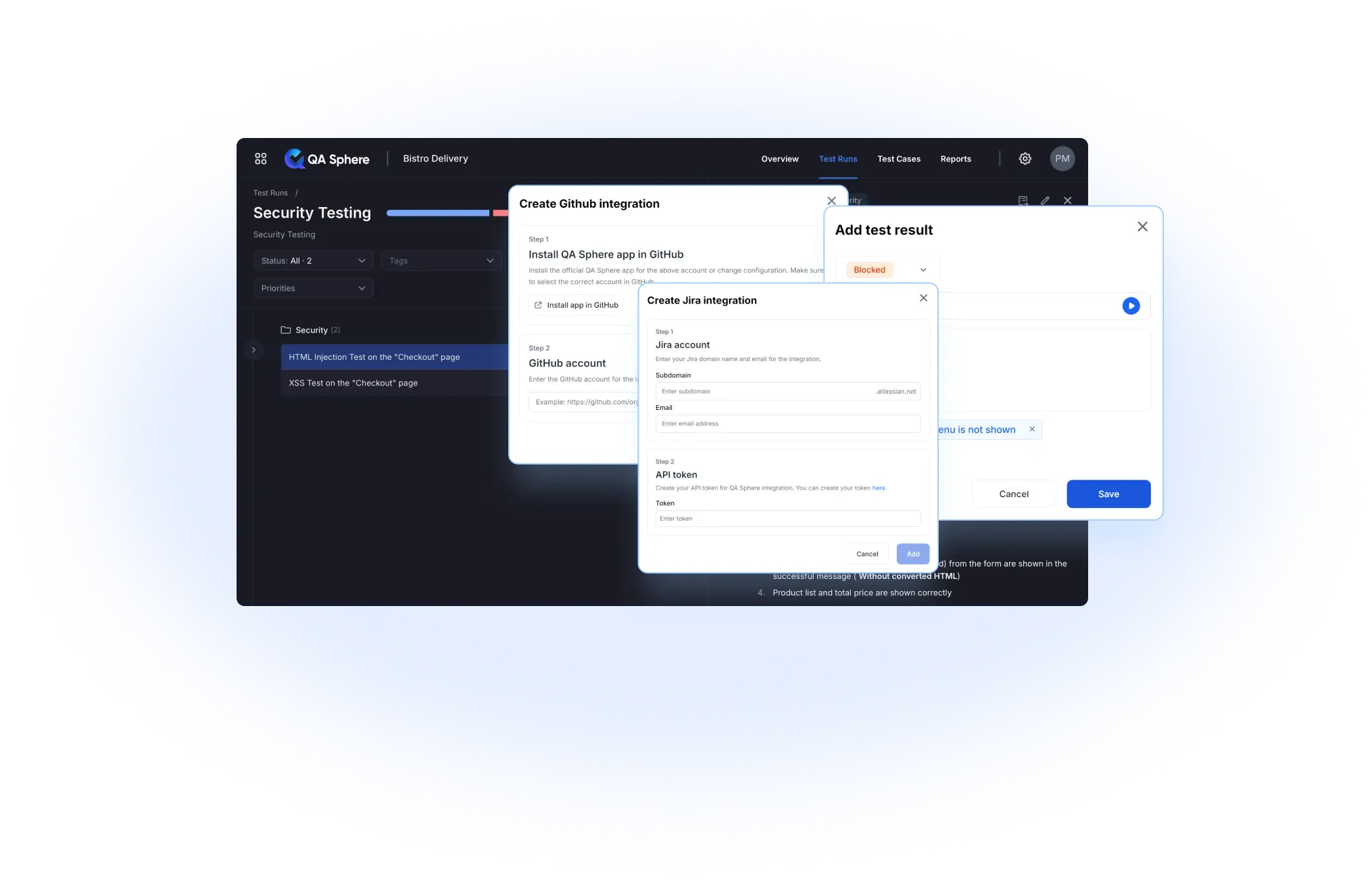 QA Sphere issue tracker integration for streamlined bug tracking and test case management